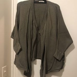 Madewell army green slouchy cardigan